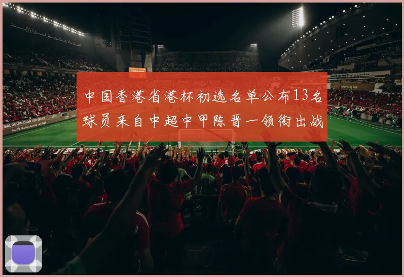 中国香港省港杯初选名单公布13名球员来自中超中甲陈晋一领衔出战