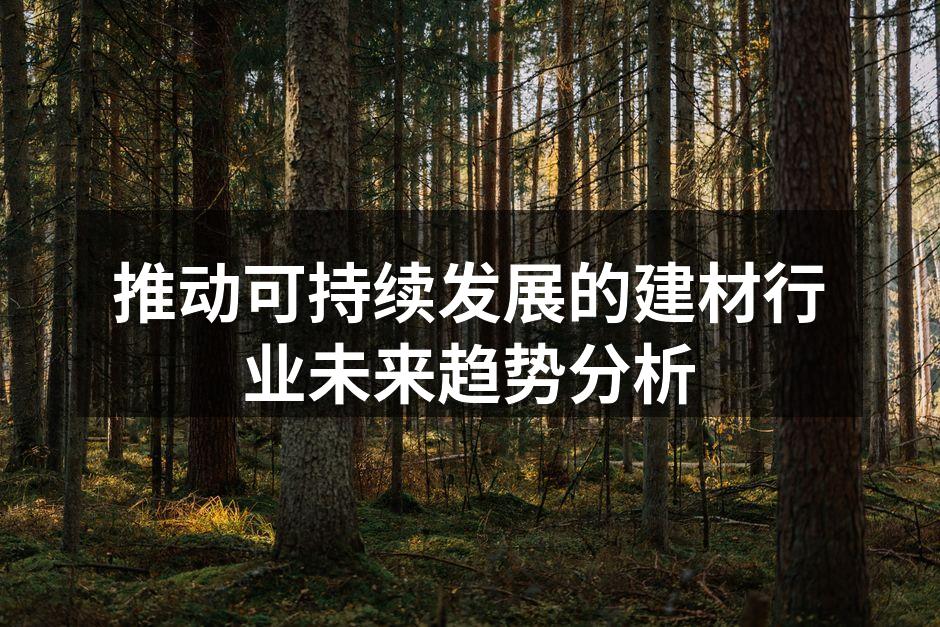 推动可持续发展的建材行业未来趋势分析